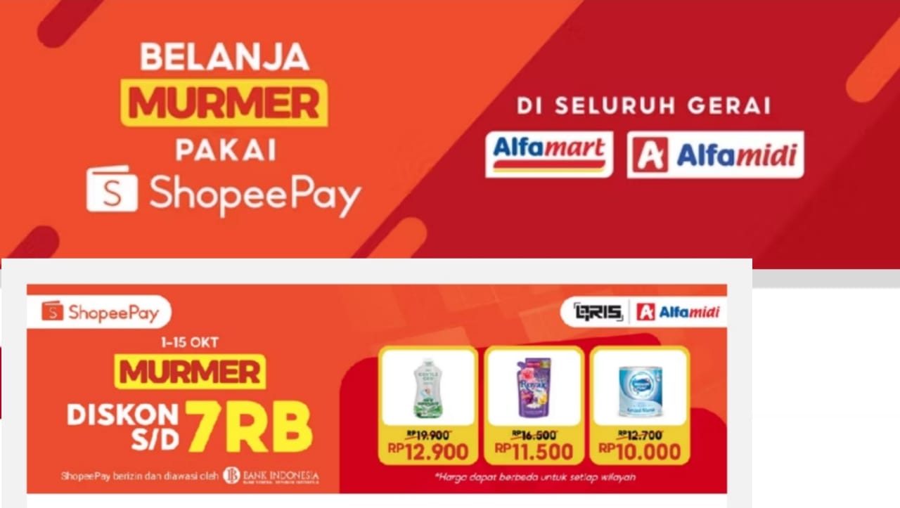 Promo ShopeePay Untuk Belanja Murah Meriah di Alfamart dan Alfamidi, Cek Syarat dan Ketentuannya