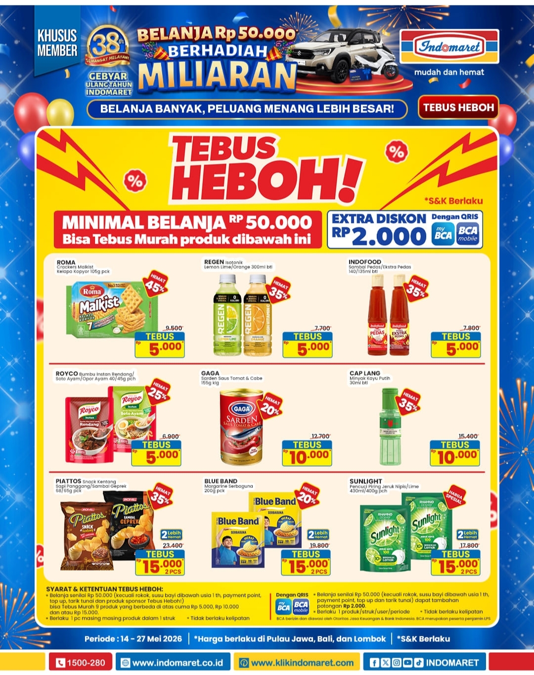 Hari Terakhir, Promo Tebus Heboh Indomaret, Ada Ekstra Diskon QRIS myBCA