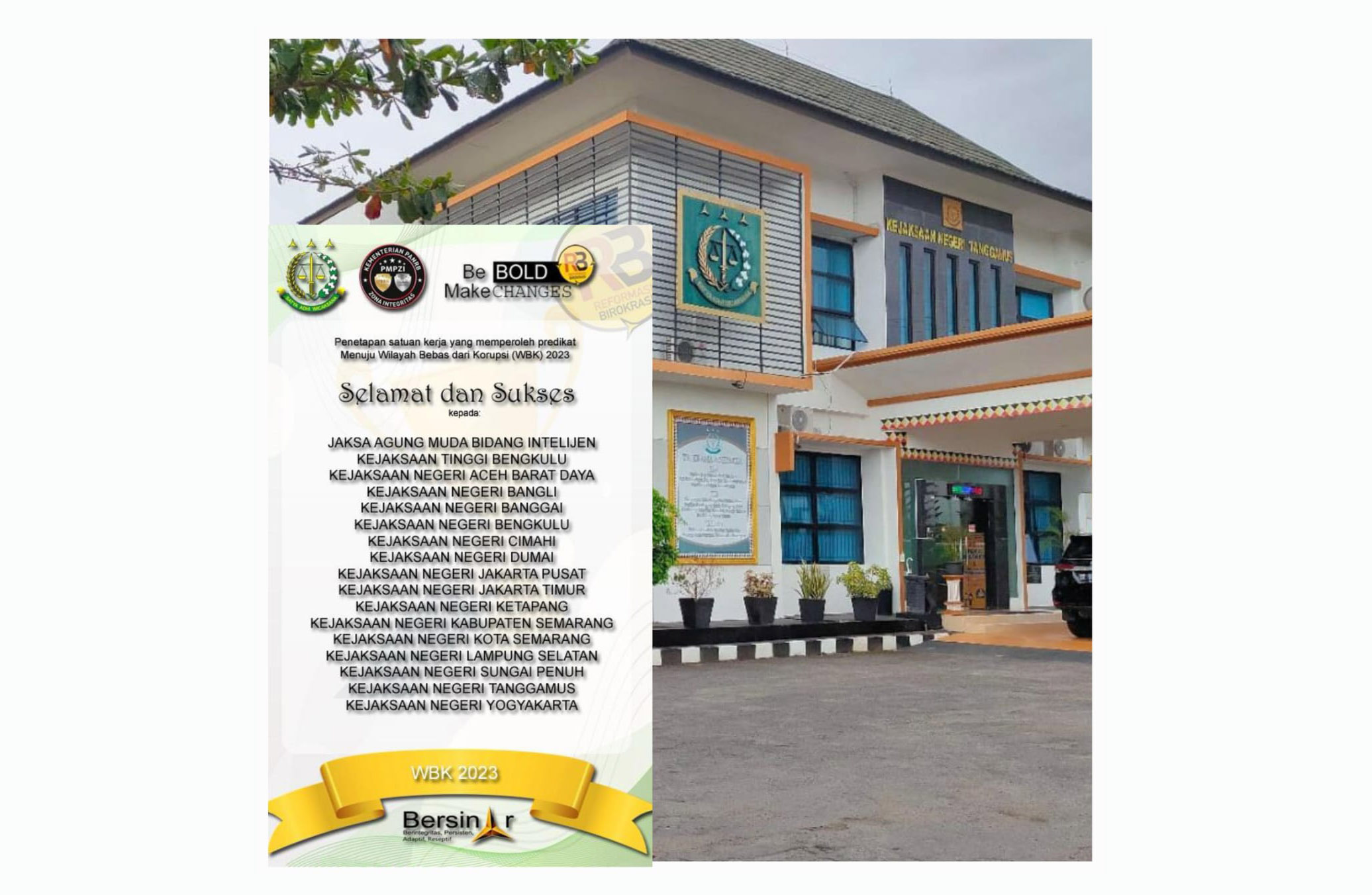 Raih WBK 2023, Kejari Tanggamus Lampung Bersiap Menuju Wilayah Birokrasi Bersih Melayani 