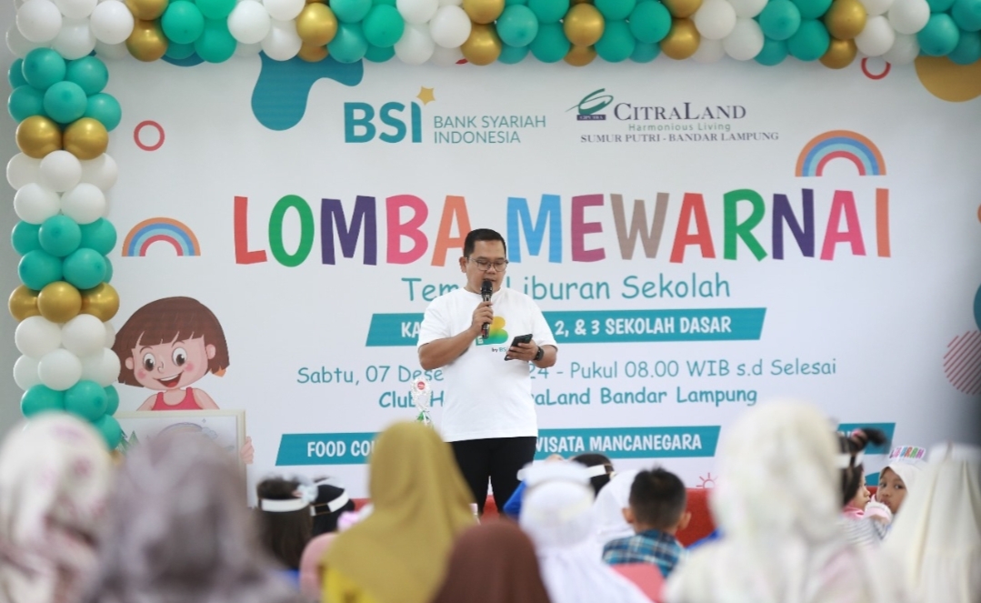 Undang Ratusan Siswa SD di Bandar Lampung, BSI dan Citraland Gelar Lomba Mewarnai 