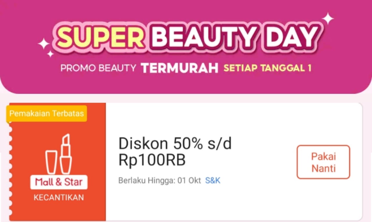 Ciwi-Ciwi Merapat! Klaim Voucher Spesial Super Beauty Day di Shopee Sekarang, Dapatkan Diskon Hingga 50 Persen