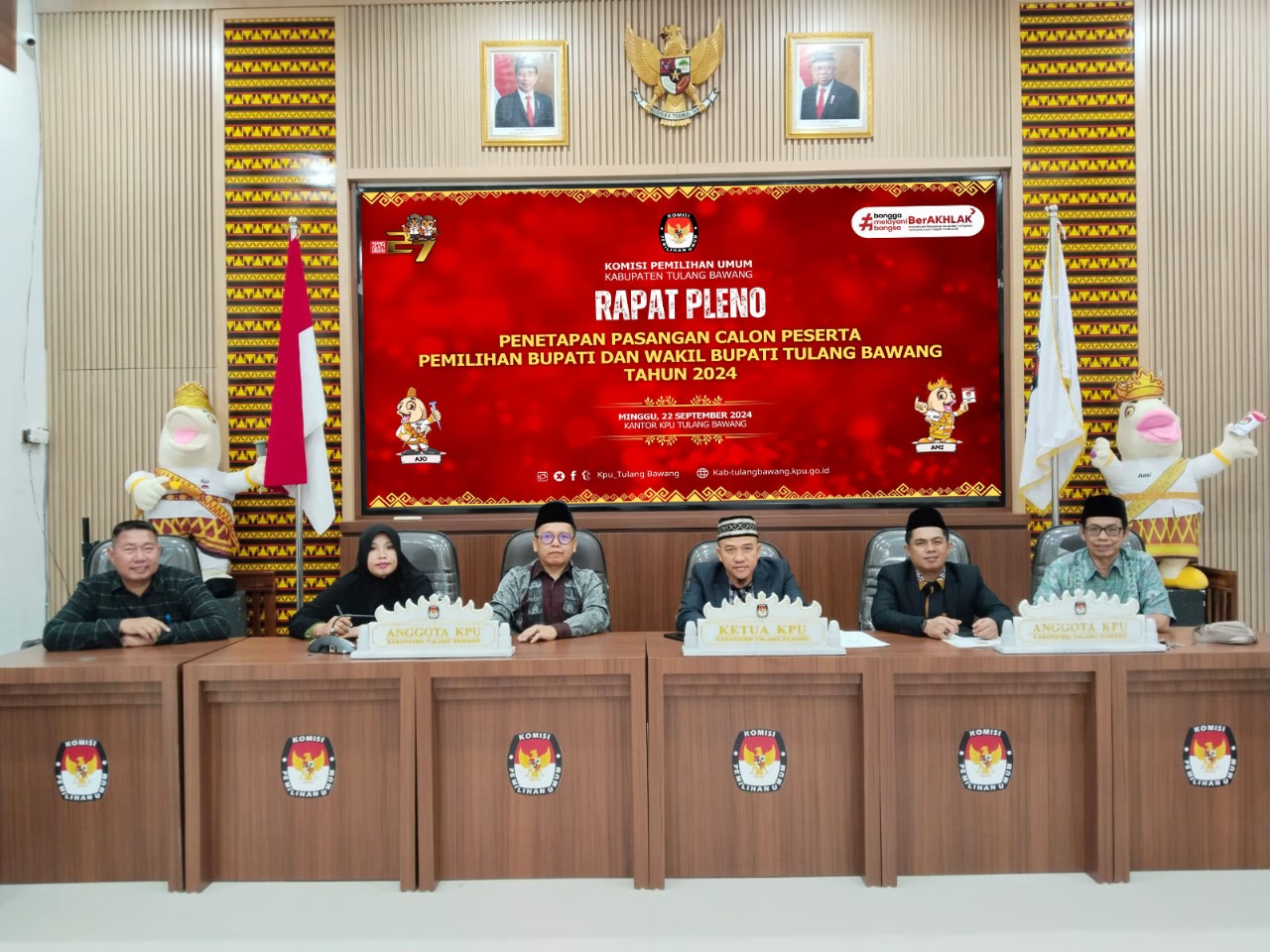 Resmi, KPU Tetapkan 3 Paslon Pilkada Tulang Bawang 2024