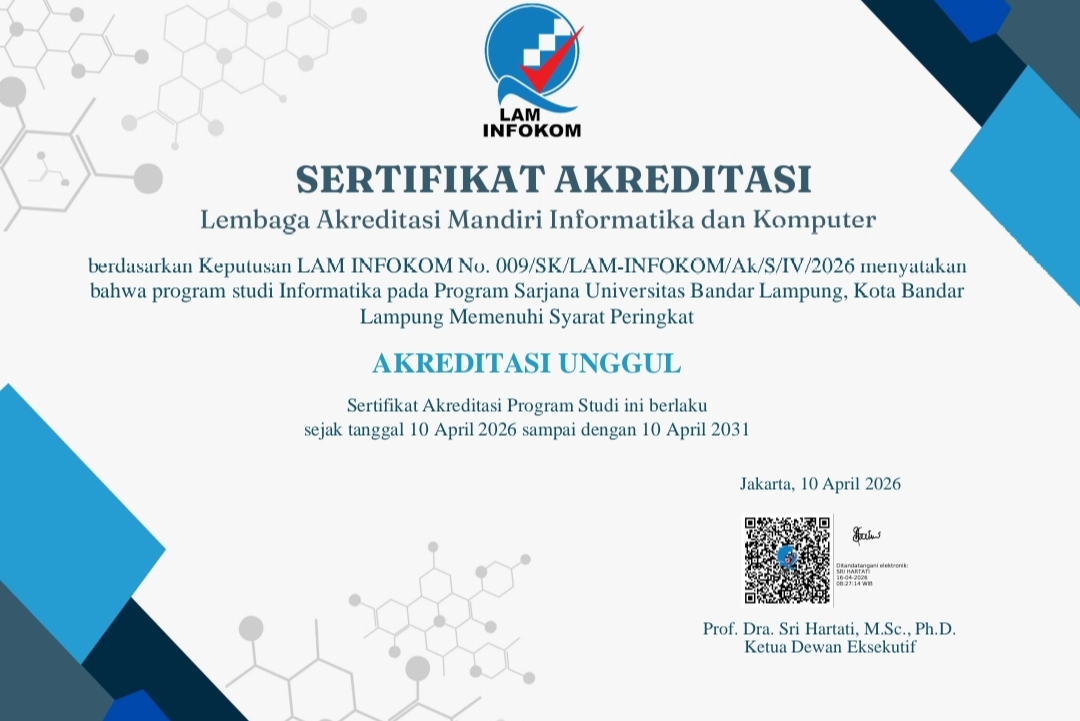 Perkokoh Posisi PTS Terbaik, Prodi Informatika UBL Resmi Sandang Akreditasi Unggul