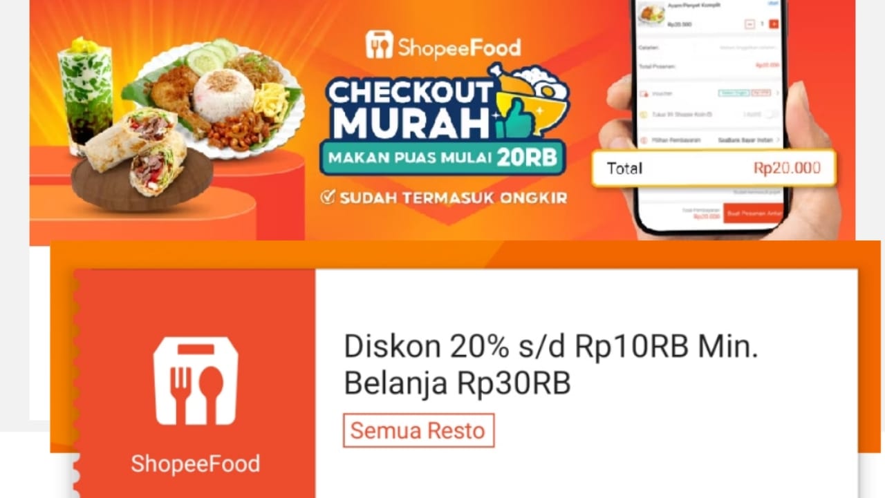 Hari Ini Banget! Klaim Voucher Diskon 20 Persen di ShopeeFood, Dapatkan Potongan Harga Sampai Rp10 Ribu