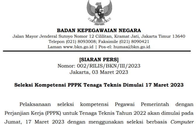 Seleksi Kompetensi PPPK Tenaga Teknis Segera Dibuka, Cek Jadwal dan Sistem Seleksinya