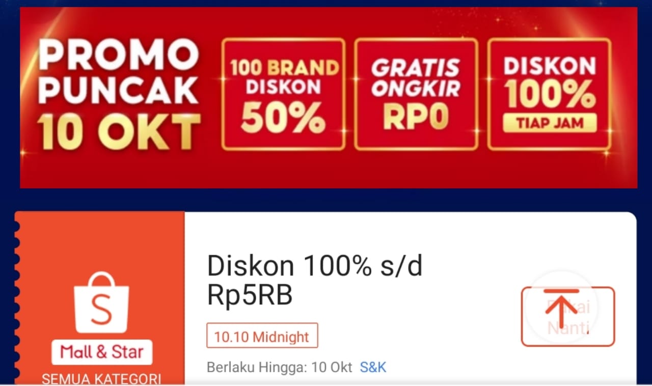 Puncak Promo 10.10 Brand Festival di Shopee, Dapatkan Diskon Hingga 100 Persen Tiap Jam