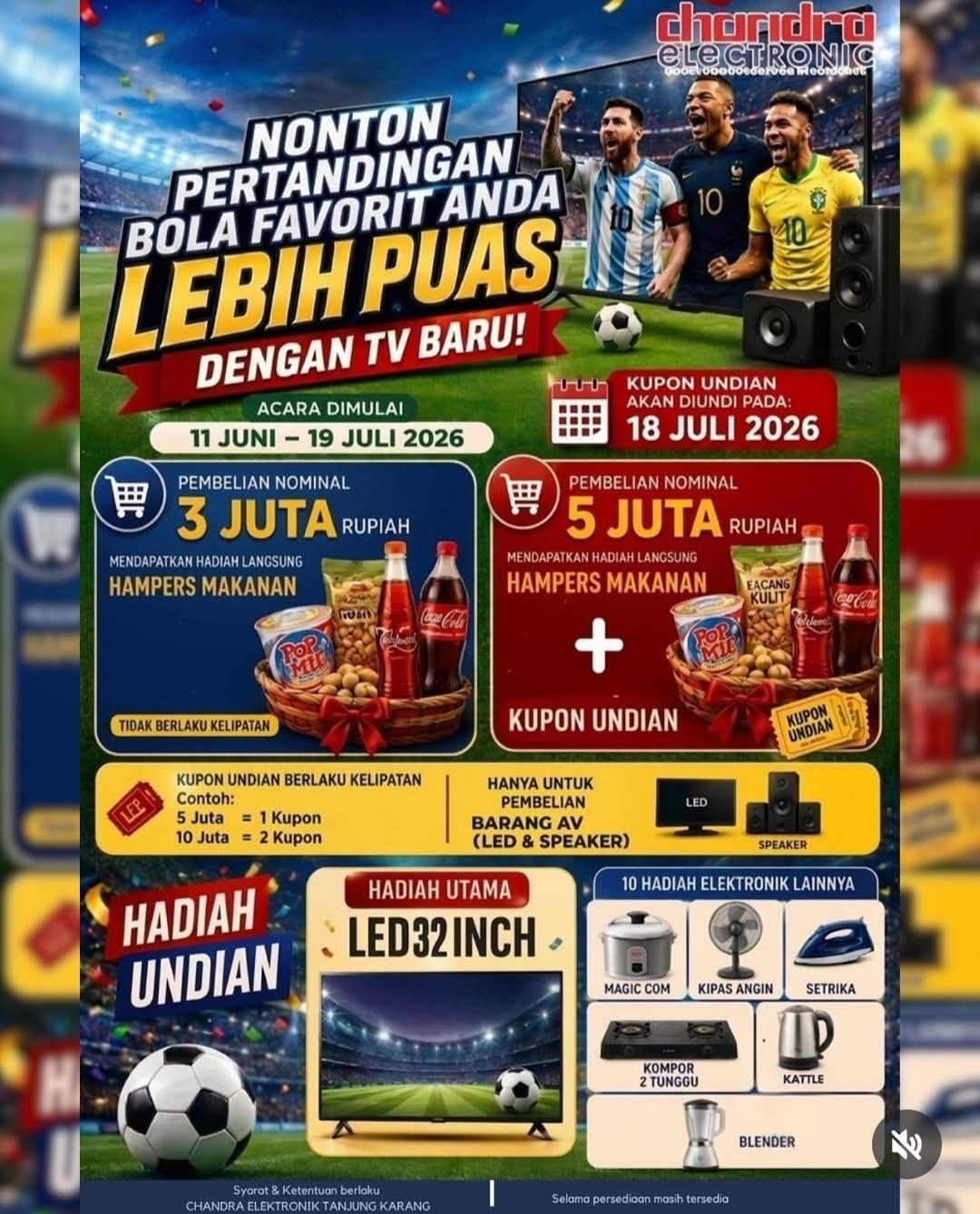 Nonton Bola Makin Seru Bersama Chandra Elektronik, Simak Promo Spesialnya