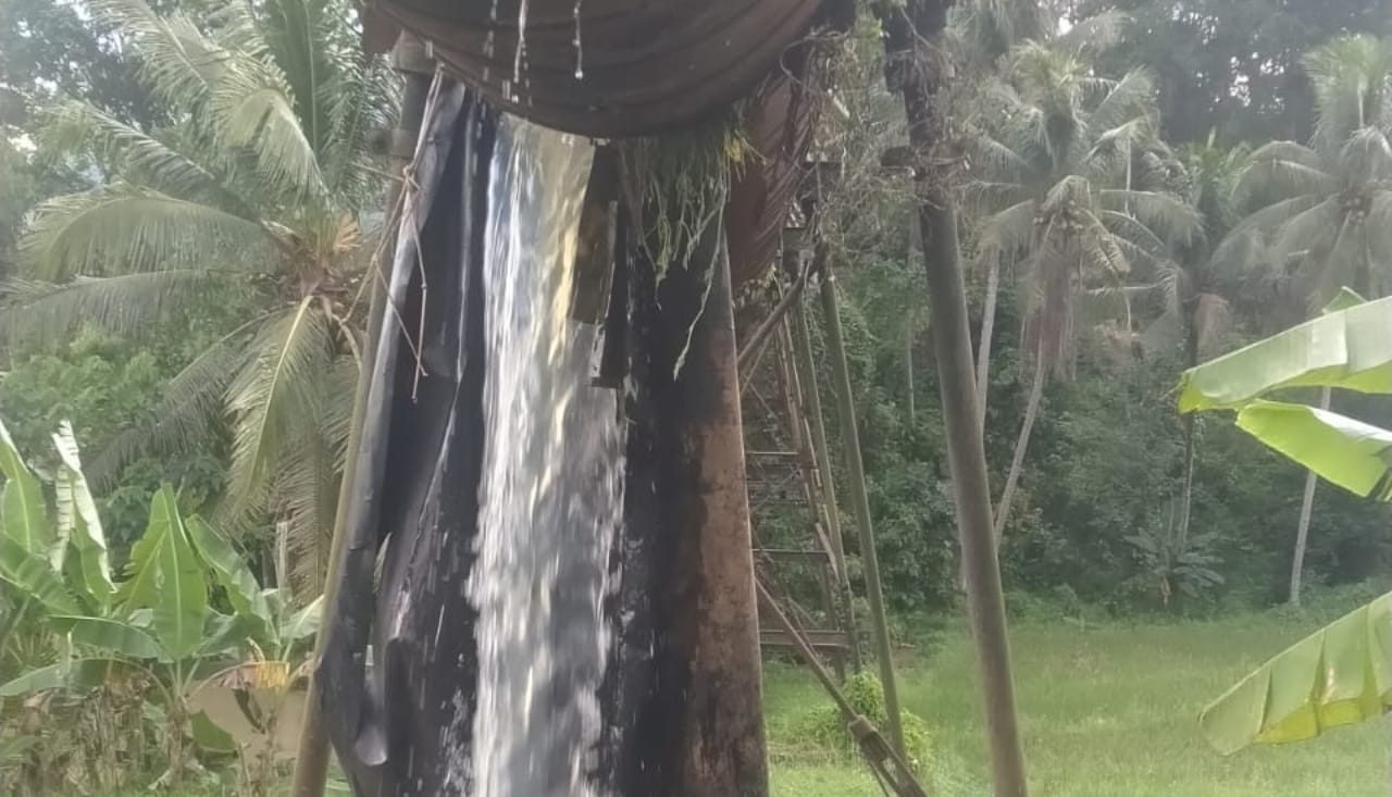 Sempat Ambrol, Saluran Pengairan di Talang 4 Pekon Bumiarum Pringsewu Diperbaiki