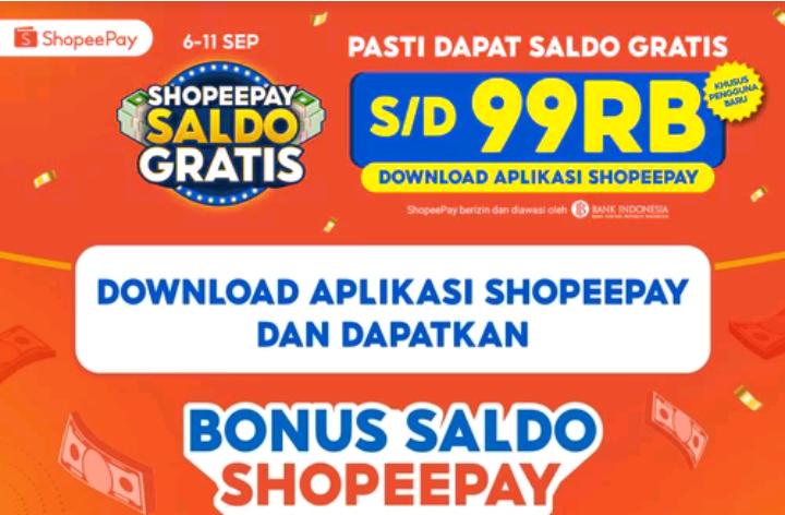 Klaim Link ShopeePay, Rabu 11 September 2024, Dapatkan Saldo Shopee Gratis Sampai Rp 100 Ribu