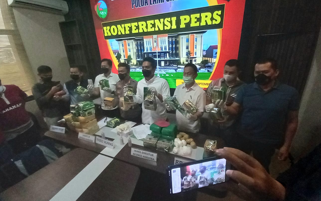  Dari Lampung Tengah, Polda Lampung Amankan 16 Kg Sabu-Sabu