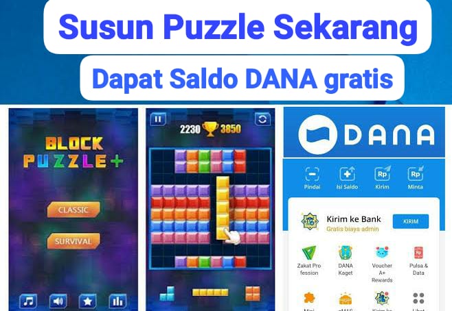 Susun Puzzlenya! Raih Saldo DANA Gratis Rp 85 Langsung Cair Lewat Game Penghasil Uang Tercepat