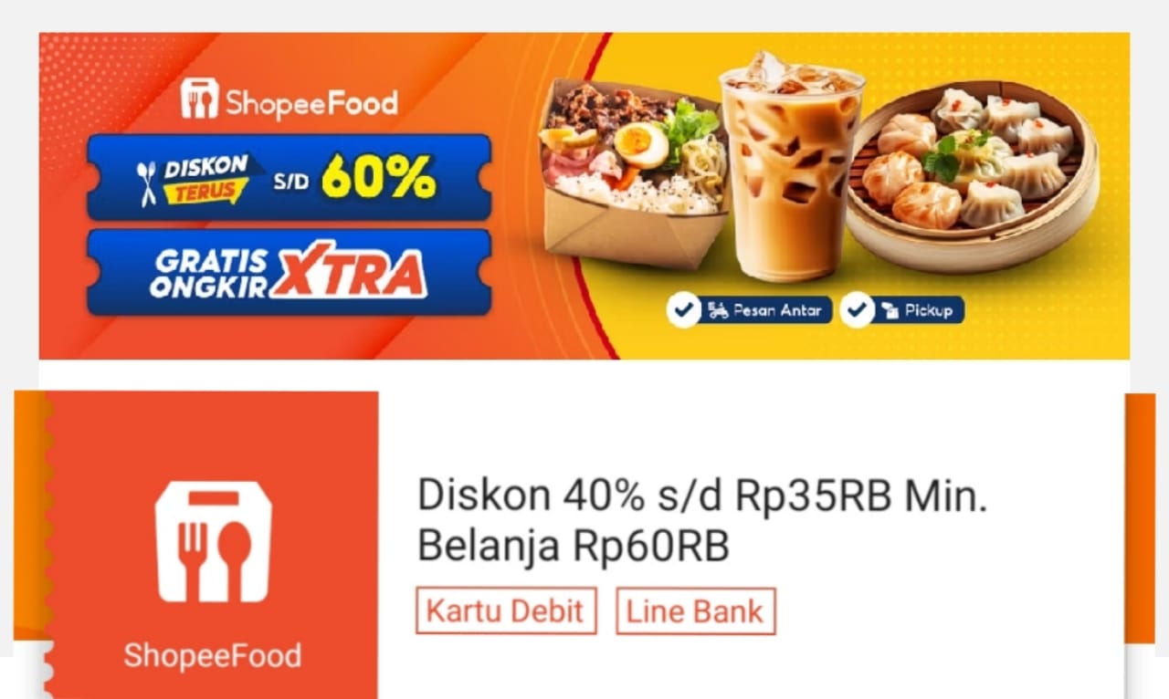 Diskon 40 Persen di ShopeeFood Hari Ini, Dapatkan Potongan Harga Sampai Rp35 Ribu, Ini Syarat dan Ketentuannya