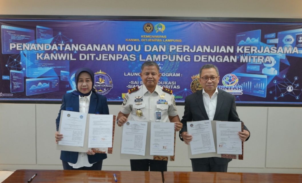Unila dan Ditjenpas Lampung Teken MoU, Luncurkan Tiga Program Inovasi