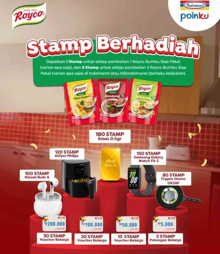 Update Promo Indomaret Royco Januari–Maret 2026: Kumpulkan Stamp, Tukar Emas hingga Smartwatch