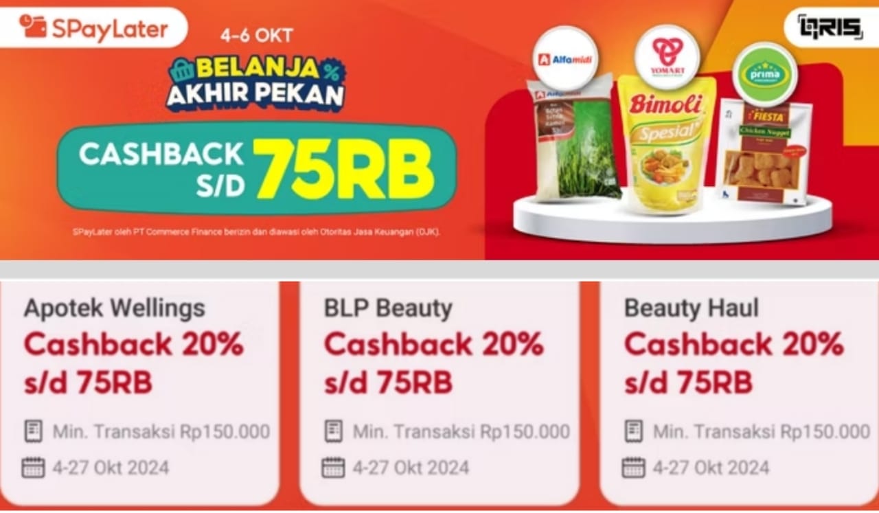 Bunda-Bunda Merapat! Cek Promo Shopee Hari Ini, Dapatkan Cashback Hingga Rp75 Ribu 