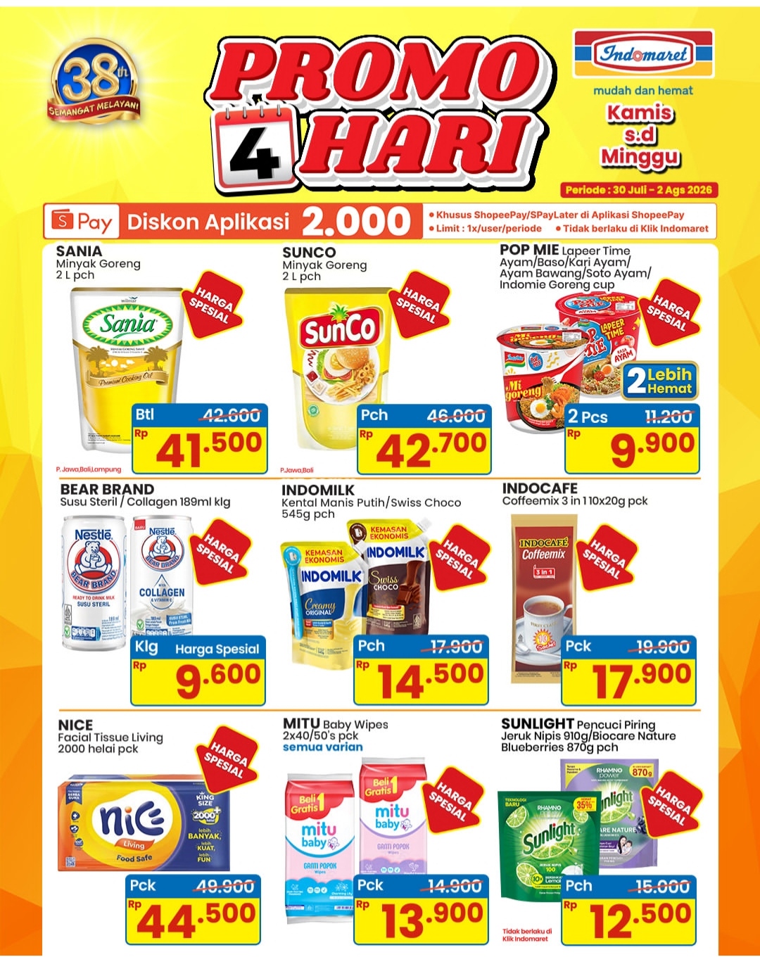 Serbu Sebelum Kehabisan, Ini Daftar Promo 4 Hari Indomaret 30 Juli–2 Agustus 2026