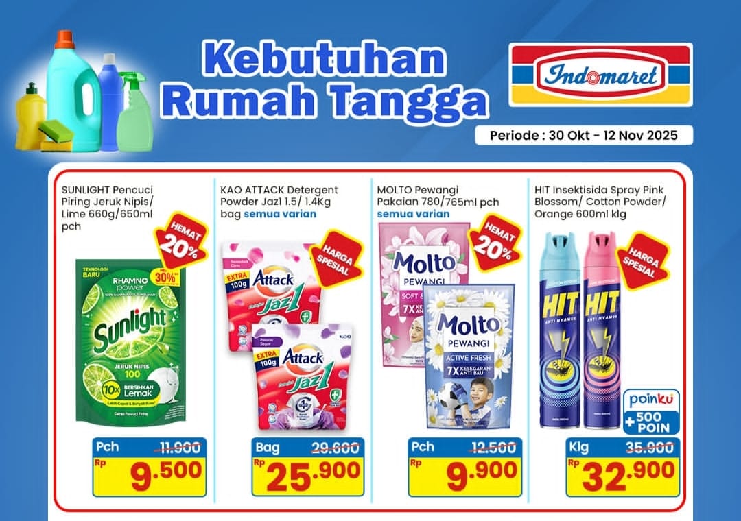 Promo Home Care Indomaret 30 Oktober -12 November 2025, Penuhi Kebutuhan Pribadi dan Keluarga Anda