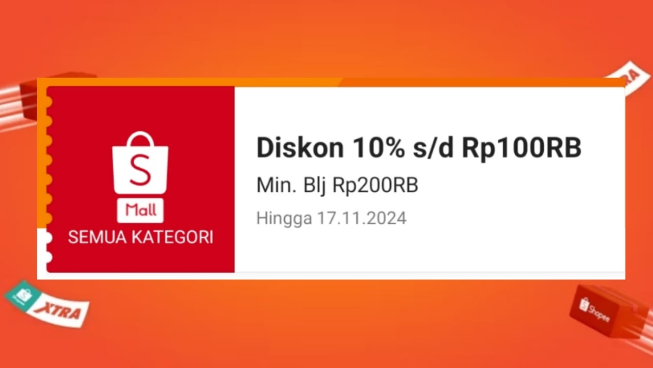 Hemat Seminggu! Klaim Voucher Diskon Hingga Rp100 Ribu Untuk Semua Kategori Produk Shopee Mall