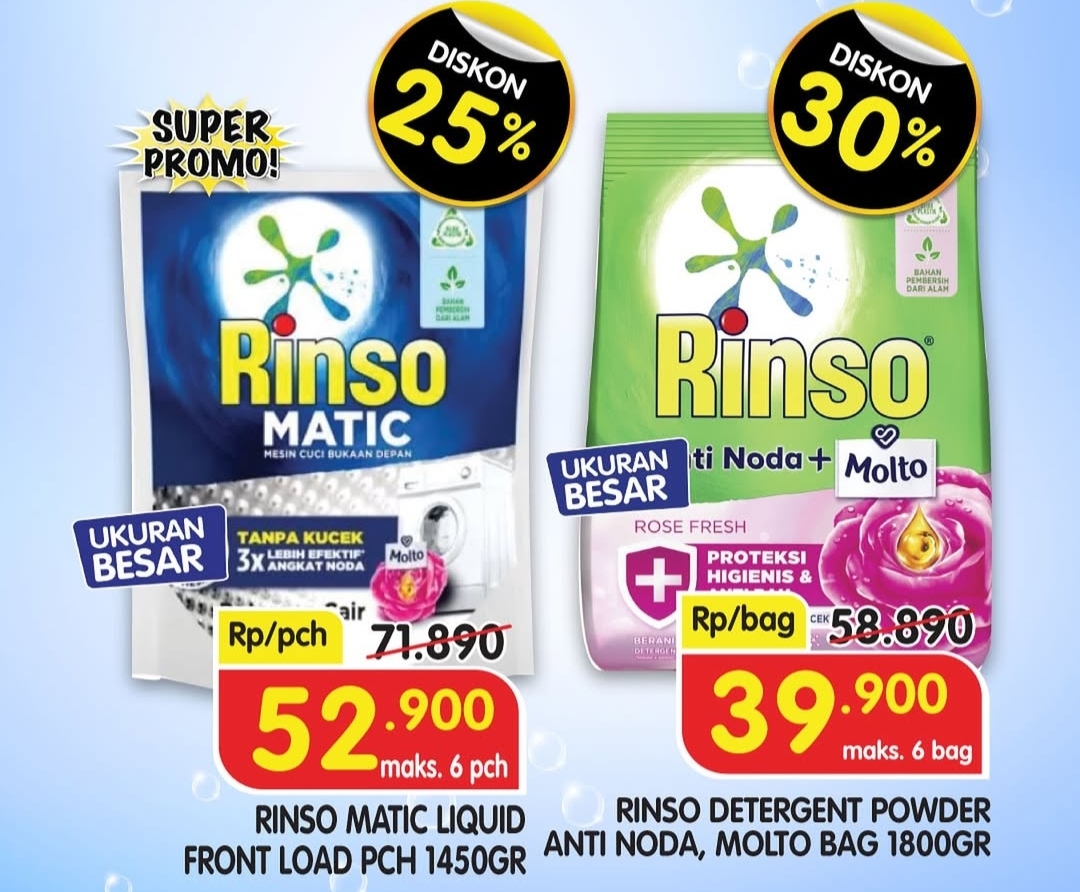 Hanya sampai Lusa Promo Superindo, Pack Besar Diskon Besar Deterjen