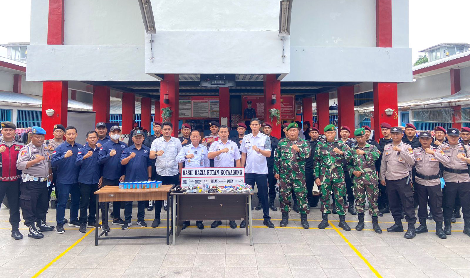 Kadivpas Kanwil Kemenkumham Lampung Pimpin Razia Gabungan di Rutan Kelas IIB Kota Agung Tanggamus