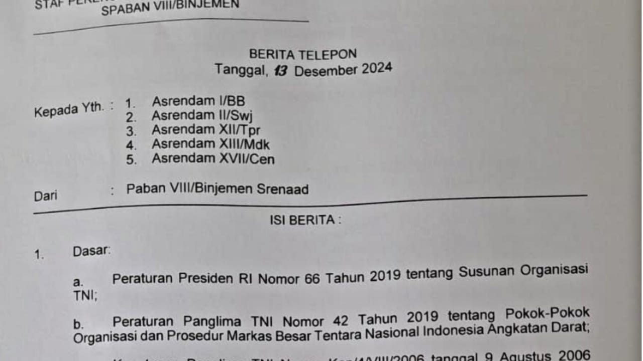 Tambah 5 Komando Daerah Militer, Daftar Terbaru Kodam di Indonesia