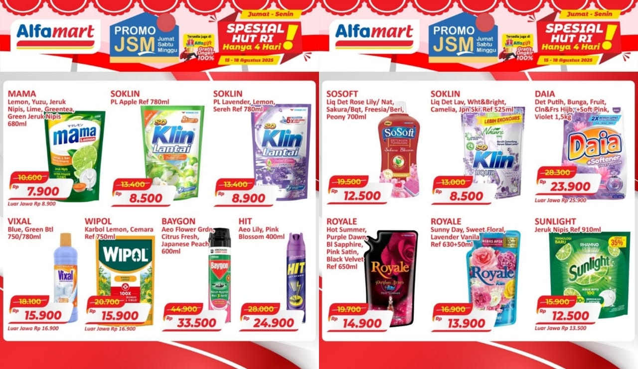 Promo Home Care Alfamart Spesial Semarak Kemerdekaan, Ini Katalognya