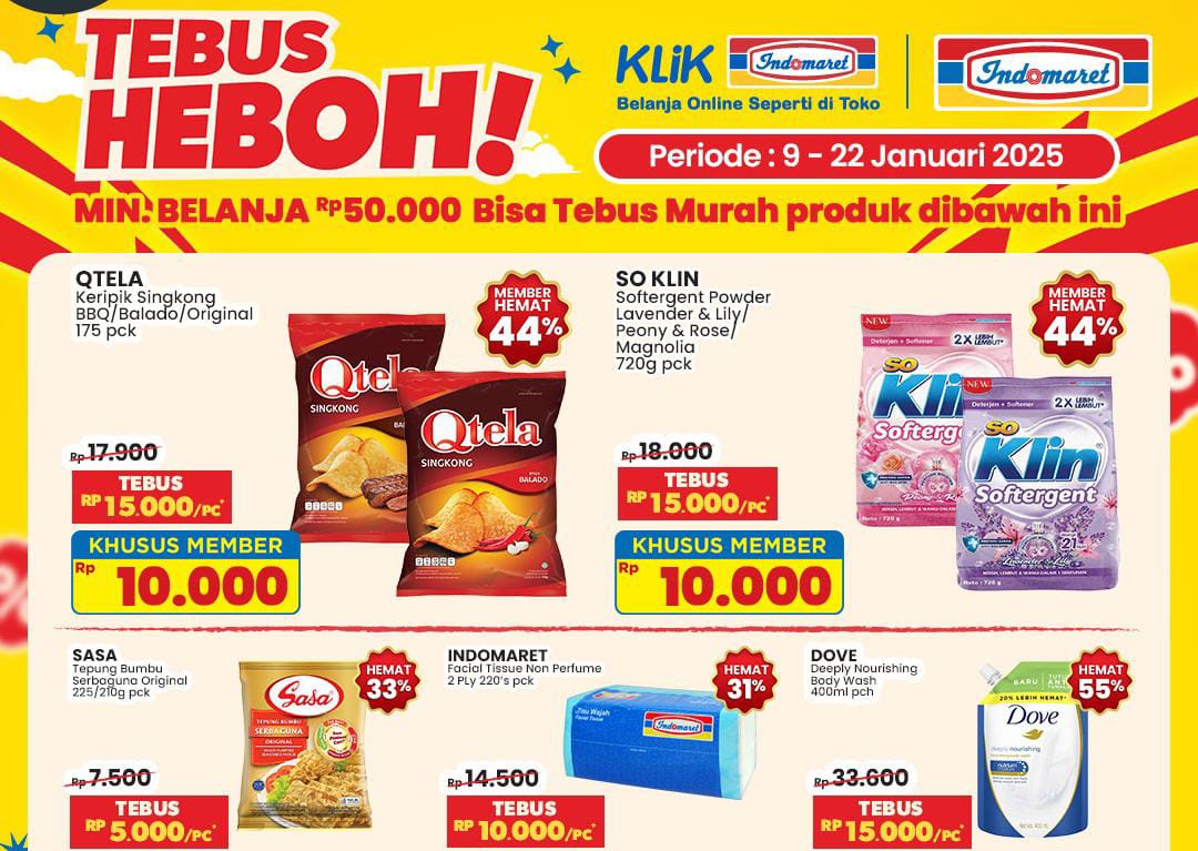 Dapatkan Promo Indomaret Tebus Heboh, Ada Diskon Hemat Cemilan Keripik Singkong 44 Persen