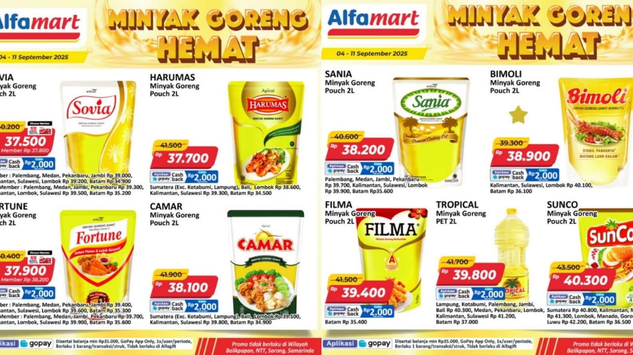 Diskon Cashback Rp2.000 Untuk Produk Minyak Goreng Hemat Dalam Semarak Promo 9.9 Alfamart