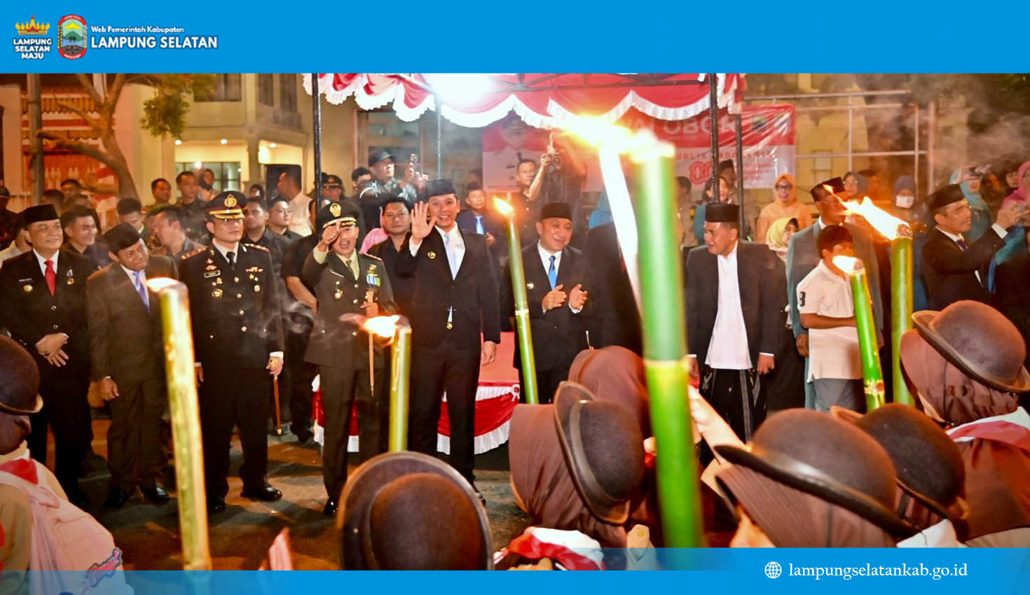 Pawai Obor HUT RI ke-80 Hidupkan Semangat Kemerdekaan Lampung Selatan