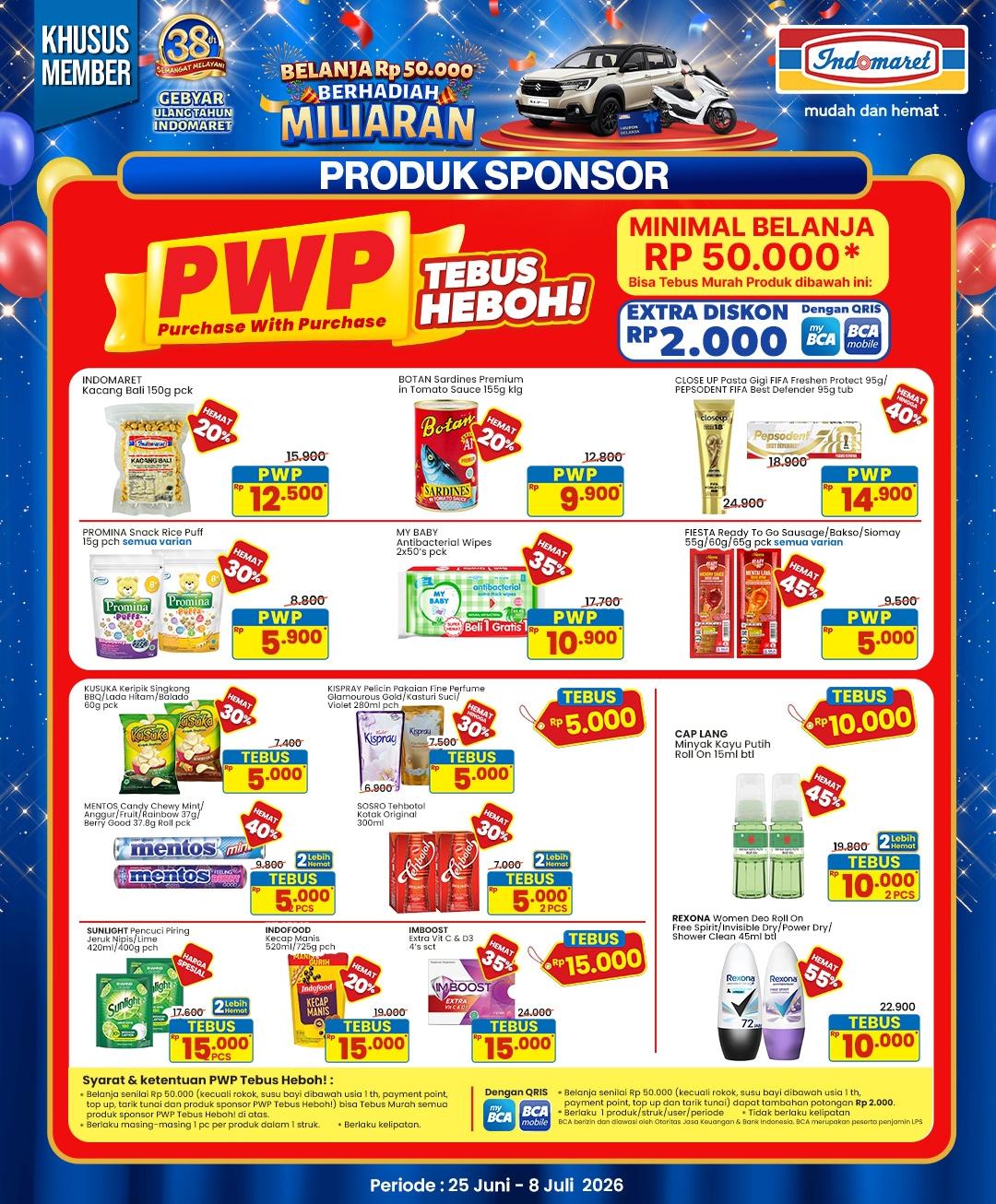 Belanja Hemat di Indomaret, Ada Promo Heboh PWP Spesial HUT ke-38