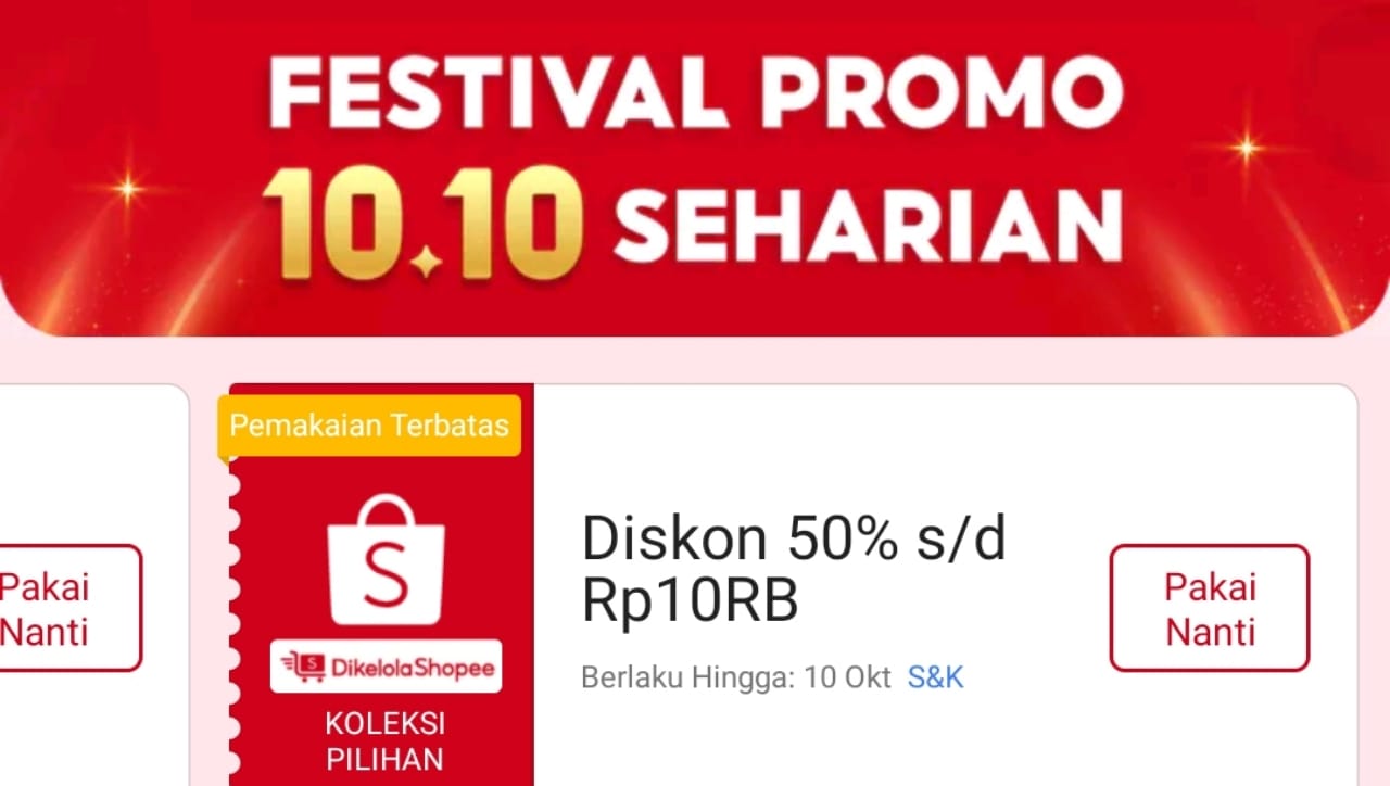 Diskon Belanja Hingga 50 Persen untuk Koleksi Pilihan di Promo Shopee Hari Ini, Klaim Sekarang!