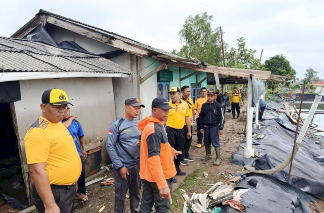 Puting Beliung Terjang Pesisir Tulang Bawang, Sembilan Rumah Rusak dan Tambak Udang Terdampak