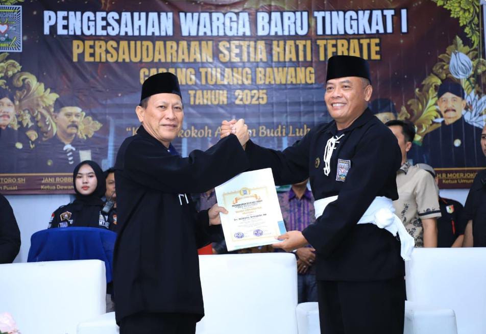 Bupati Tulang Bawang Qudrotul Ikhwan Dijadikan Warga Kehormatan PSHT, Begini Katanya