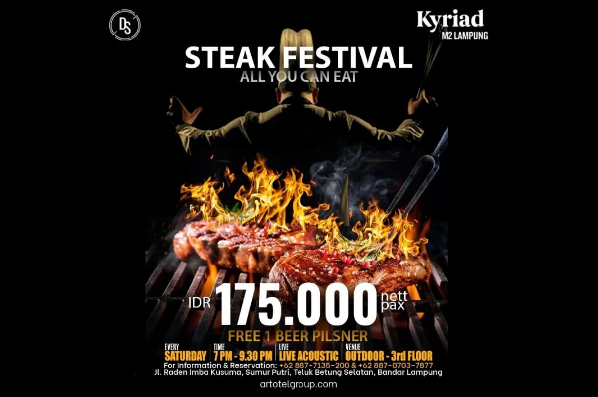 Modal Rp175 Ribu Bisa All You Can Eat Steak? Cek Lokasi Kyriad M2 Lampung Hotel