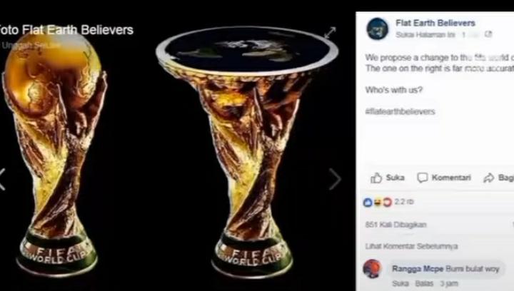 Penganut Bumi Datar Desak Trofi Piala Dunia Diubah Jadi 'Lebih Akurat', Netizen: Teori Anak Nongkrong