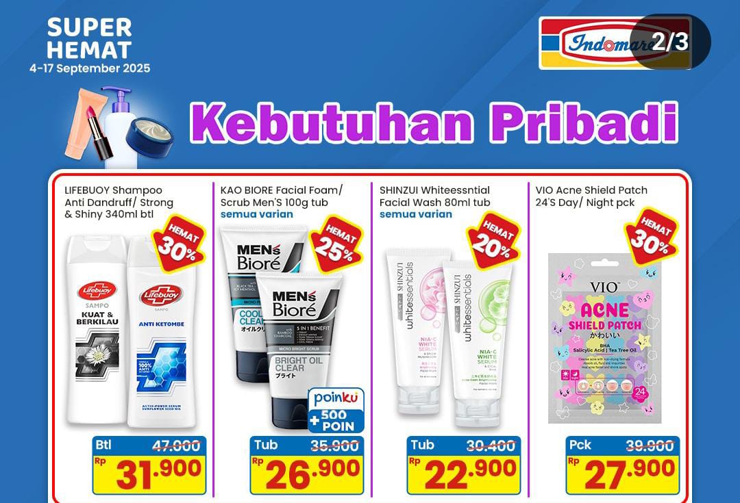Promo Indomaret Khusus Belanja Kebutuhan Pribadi, Ada Diskon Minyak Wangi Hingga Shampo Hemat
