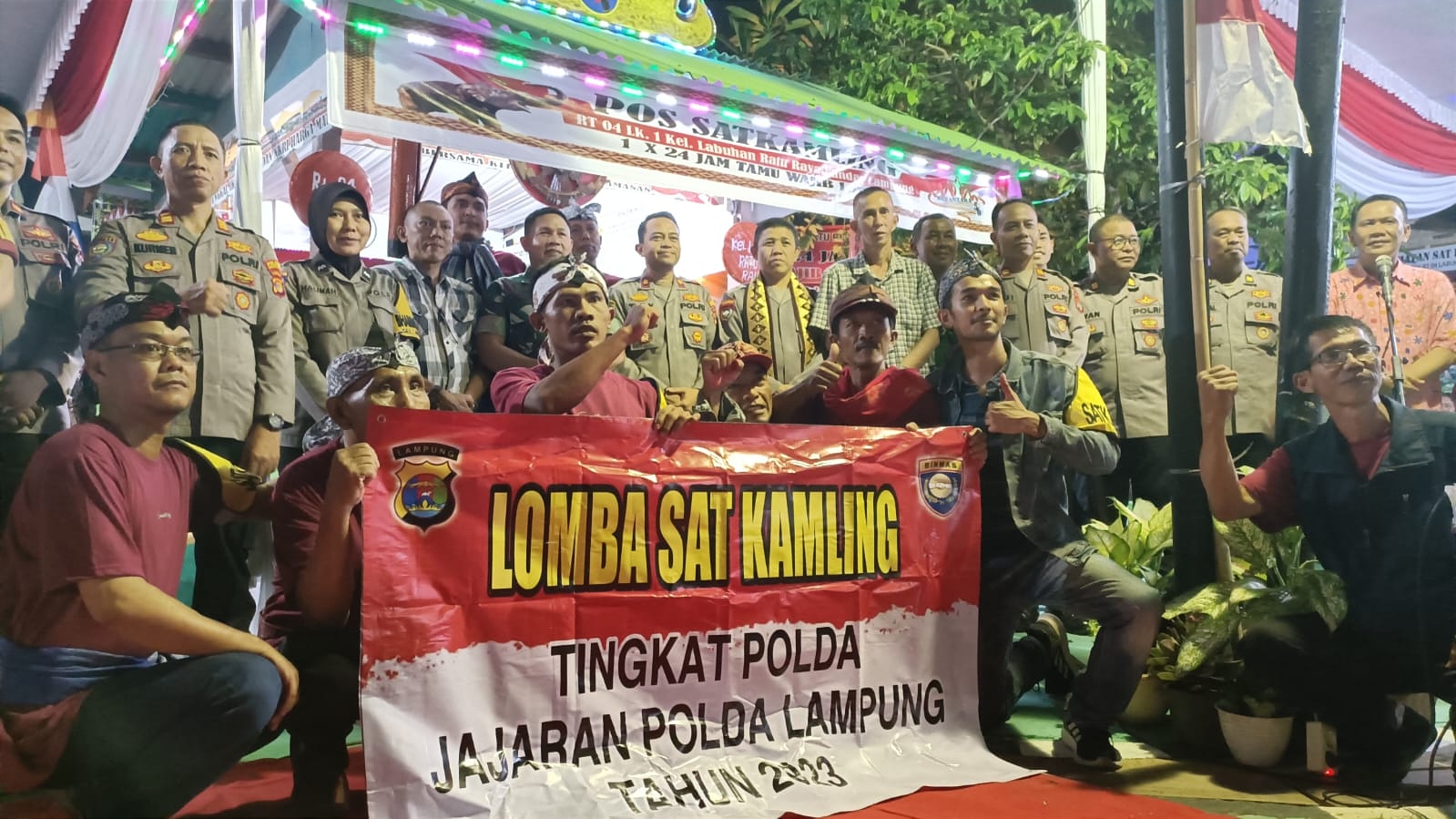 Tim Polda Lampung Nilai Satkamling di Kelurahan Labuhan Ratu Raya 