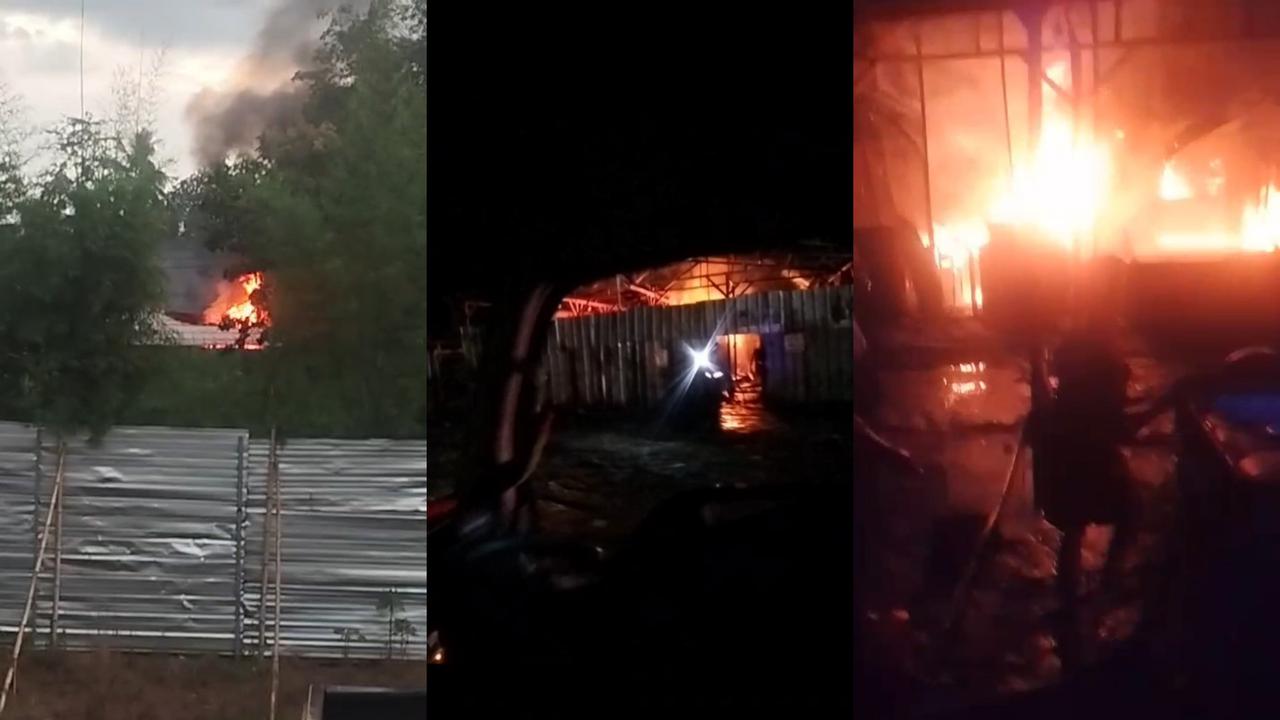 Jelang Berbuka Puasa, Gudang Diduga Penimbunan BBM di Lampung Selatan Hangus Terbakar