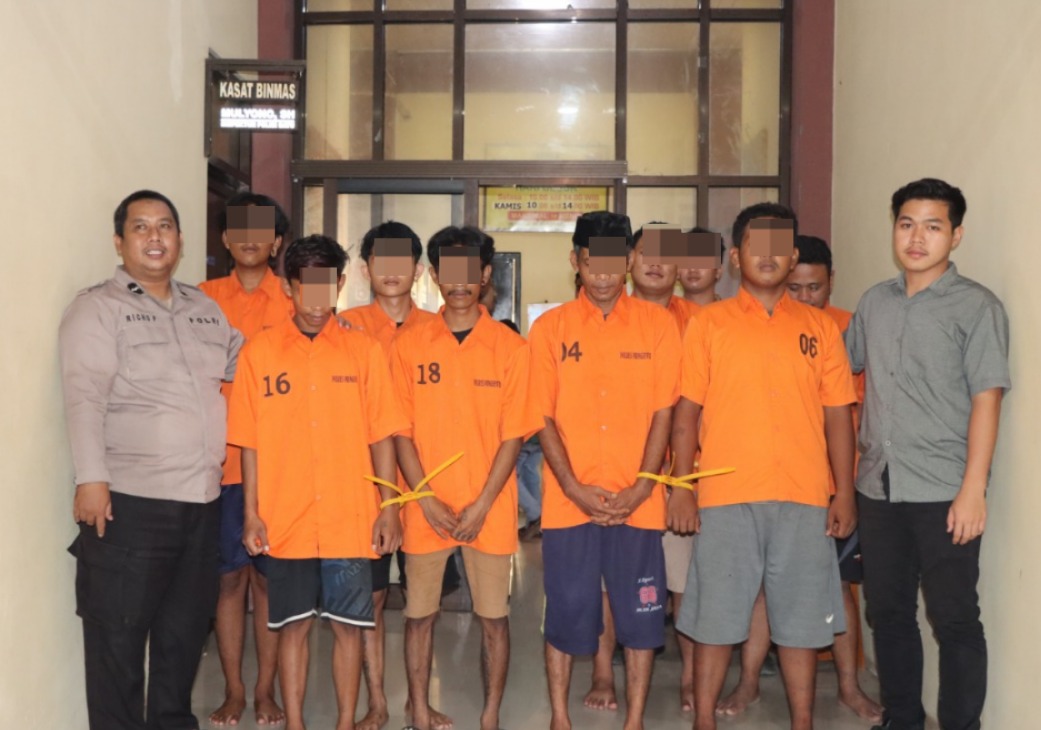 Jaringan Sabu Terbongkar, Dalam Satu Malam Delapan Pemuda Digulung Satresnarkoba Pringsewu