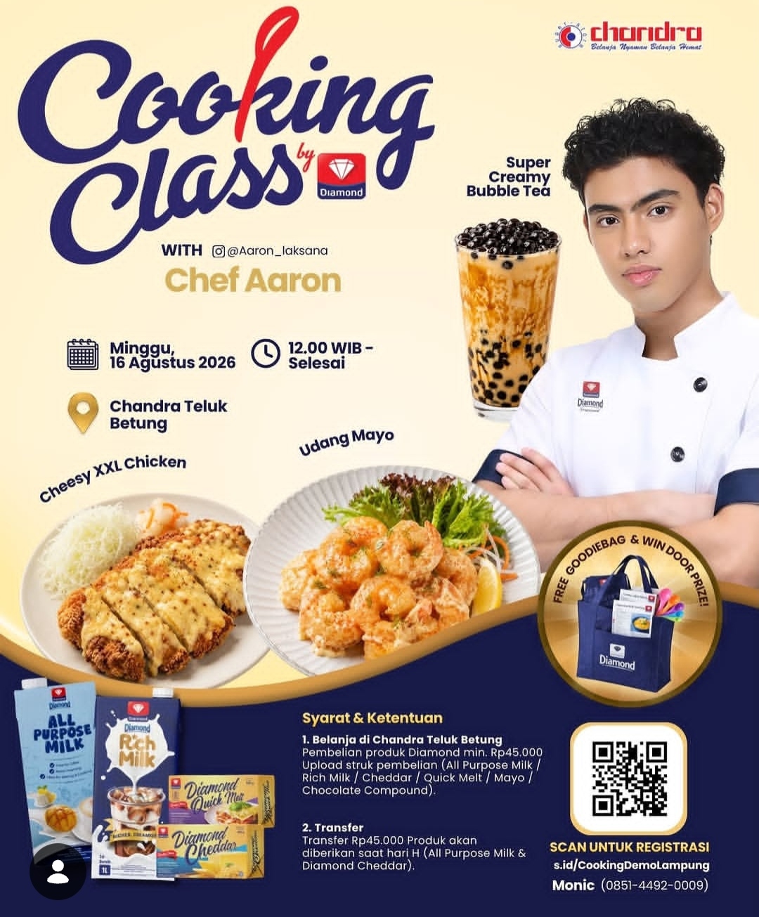 Asah Skill Memasak, Diamond Ajak Warga Lampung Ikut Cooking Class Spesial di Chandra Teluk Betung