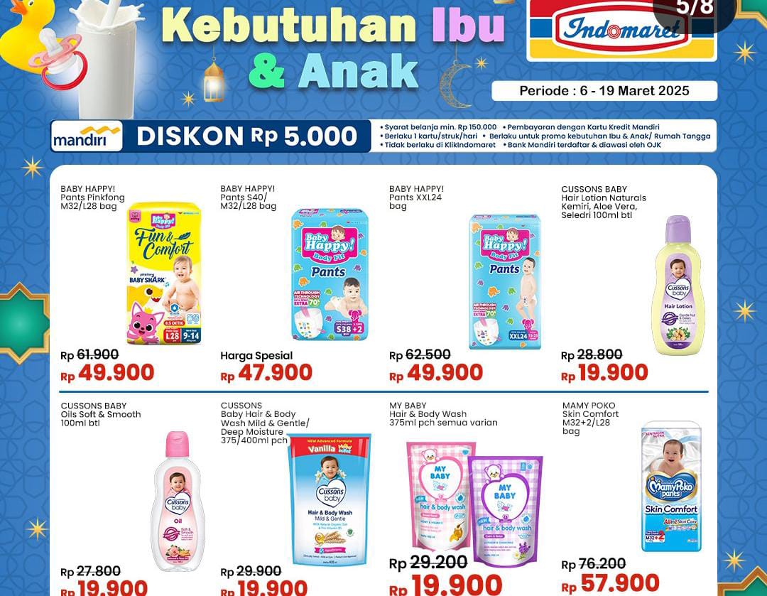 Nikmati Promo Indomaret Belanja Murah Baby Happy, Penuhi Kebutuhan Anak Lewat Diskon