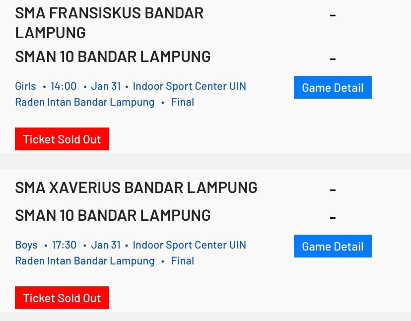Tiket Ludes! Duel Sengit Final DBL Lampung Siap Mengguncang Indoor Sport Center UIN