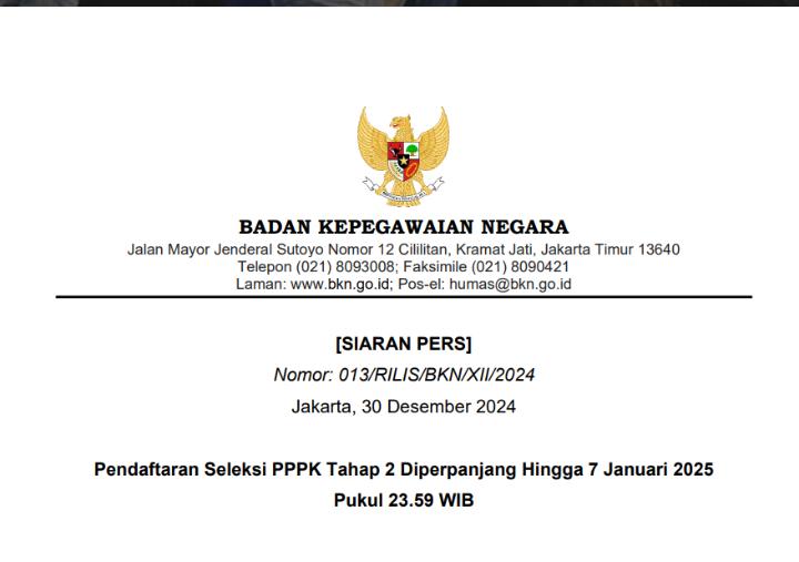 Seleksi Pendaftaran PPPK 2024 Periode 2 Kembali Diperpanjang, Cek Jadwal Terbarunya