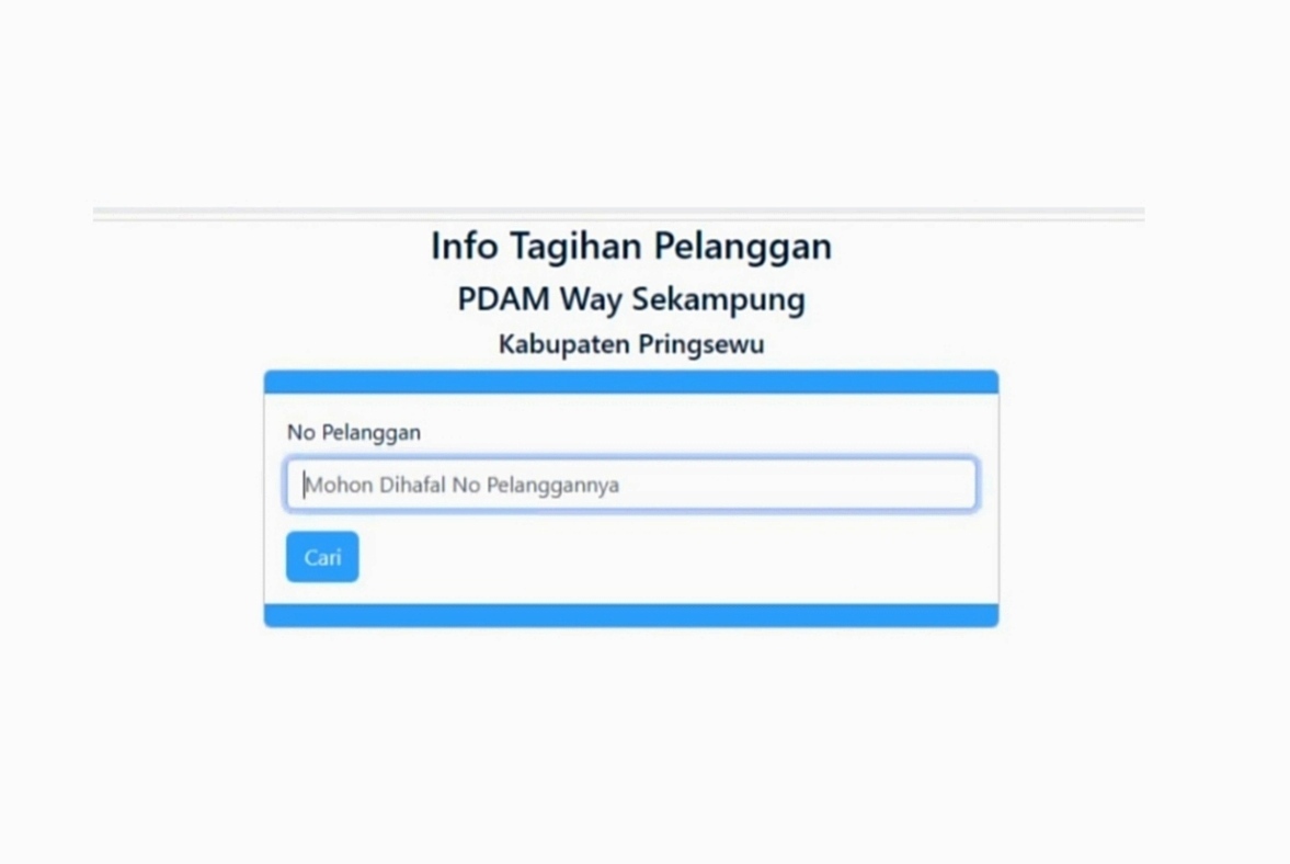 Tinggal Klik, Tagihan Pelanggan PDAM Way Sekampung Langsung Muncul, Begini Caranya 