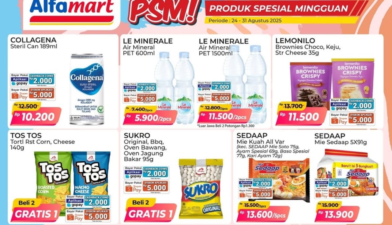 Promo Spesial Mingguan Edisi 25 Agustus 2025 di Alfamart, Ini Katalog Lengkapnya