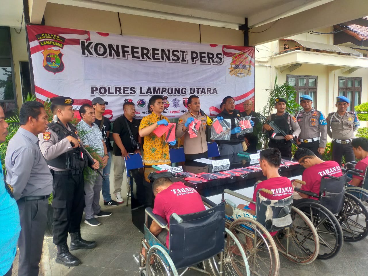 Empat Tersangka Rampok Tumbang di Tangan TEKAB 308 Polres Lampura