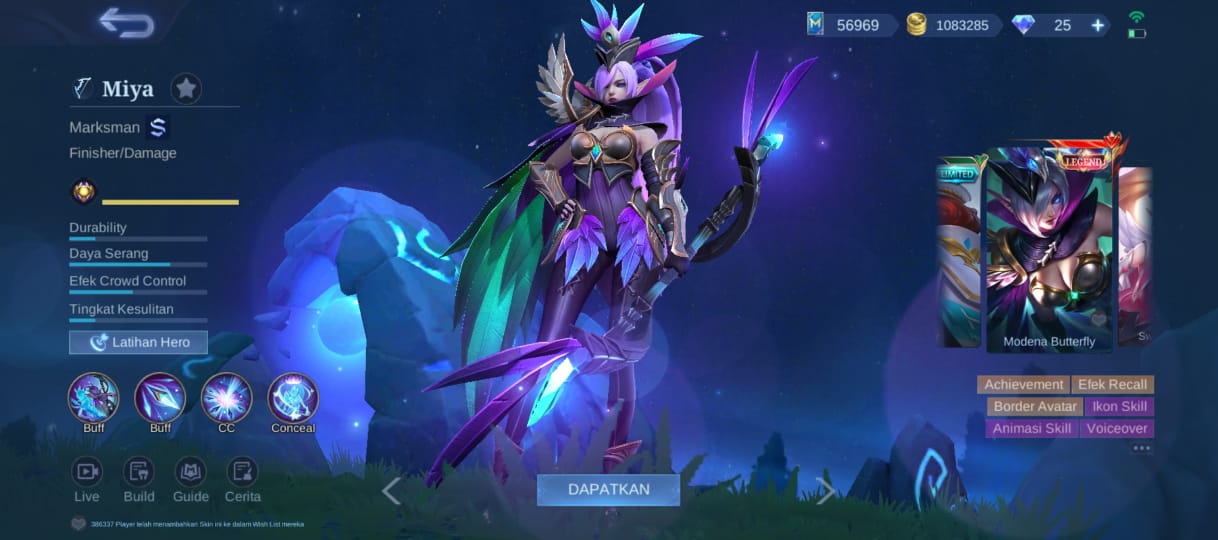 Miya Modena Butterfly, Skin Legendaris yang Harganya Bikin Melongo