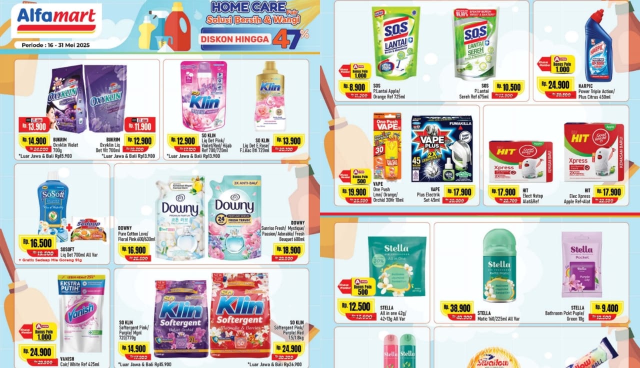 Promo Home Care Alfamart Spesial Hari Kebangkitan Nasional 2025, Ini Produk Hemat yang Ditawarkan
