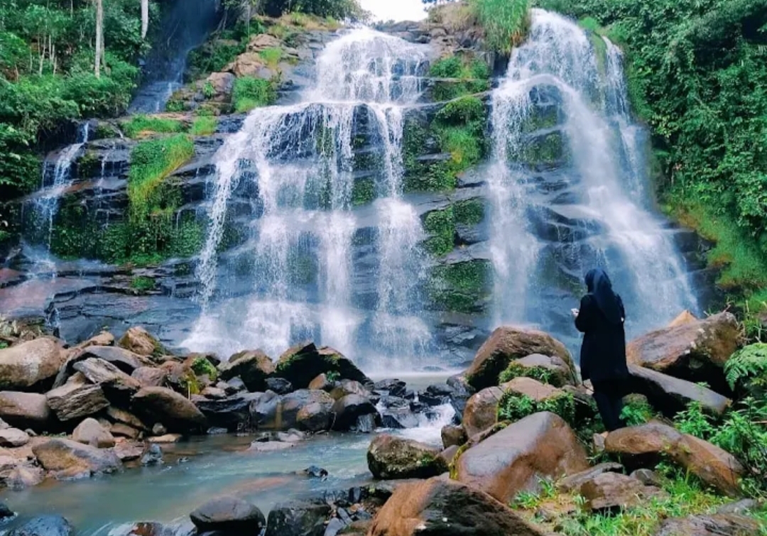 Wisata Air Terjun Mbah Gimo, Surga Tersembunyi Lampung Barat, Bak Tirai Raksasa Dibalik Perkebunan Kopi 