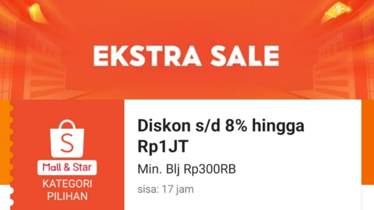 Extra Sale! Klaim Promo Shopee 11.11 Khusus Hari Ini, Dapatkan Diskon Hingga Rp1 Juta Untuk Produk Mall & Star